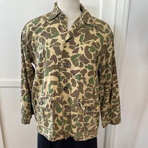 Camouflage button up jacket overshirt vintage camo military shirt